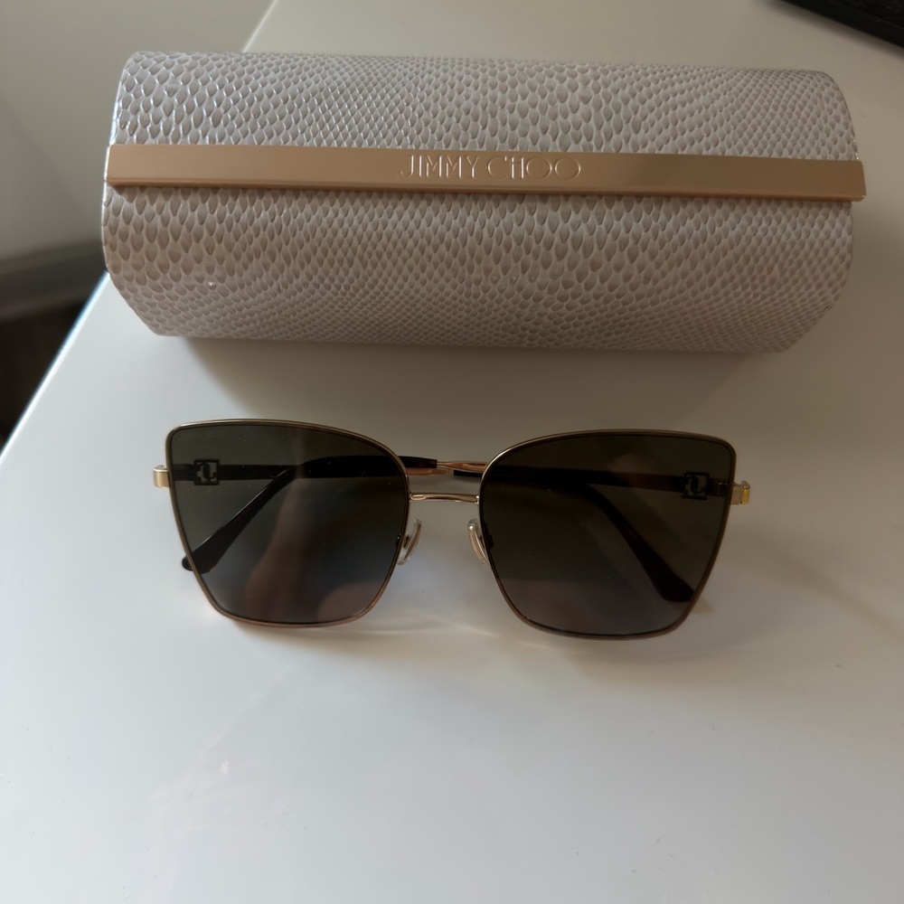 Jimmy Choo Gold and Brown Sunglasses
